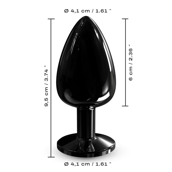 Металева анальна пробка з кристалом Dorcel Diamond Plug Black L SO7810 фото