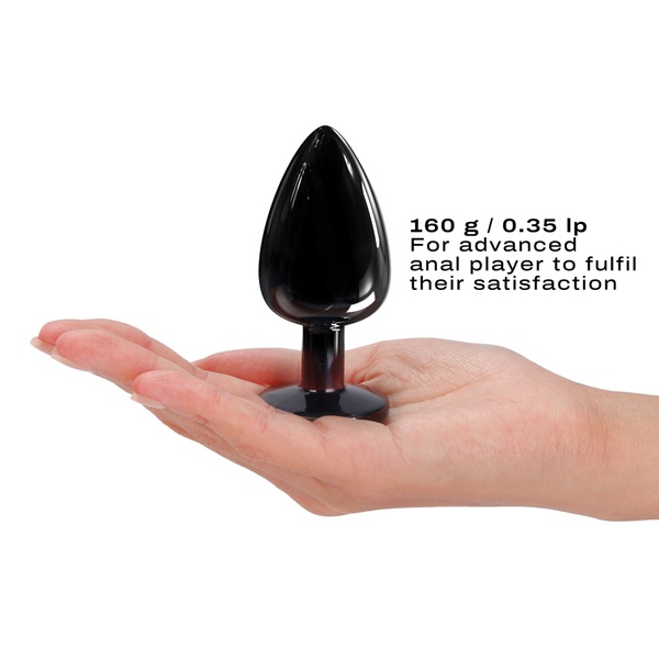 Металева анальна пробка з кристалом Dorcel Diamond Plug Black L SO7810 фото