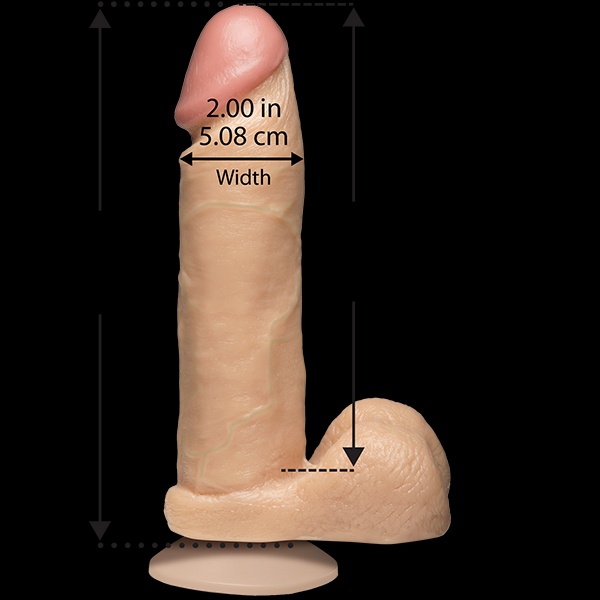 Фалоімітатор Doc Johnson The Realistic Cock 8 inch White - PVC, Vack-U-Lock, діаметр 5,1 см SO2789 фото