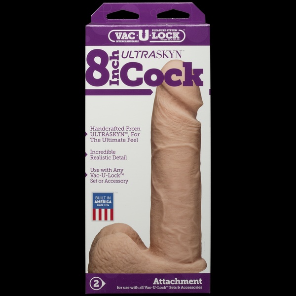 Фалоімітатор Doc Johnson Vac-U-Lock - 8 Inch ULTRASKYN Cock White, діаметр 5,1 см SO1561 фото