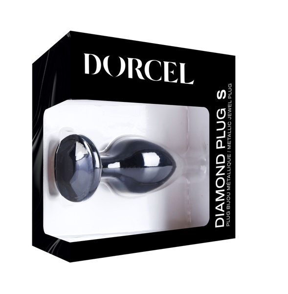 Металева анальна пробка з кристалом Dorcel Diamond Plug Black S SO7808 фото