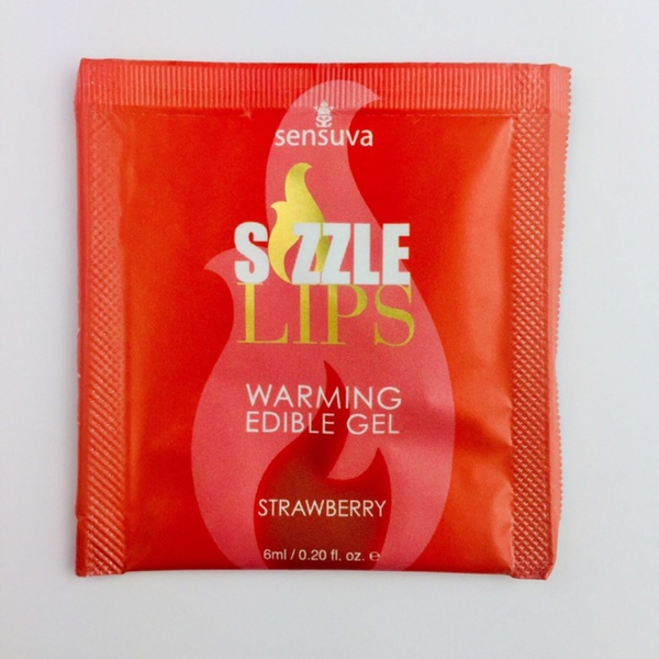 Пробник масажного гелю Sensuva - Sizzle Lips Strawberry (6 мл) SO3380 фото