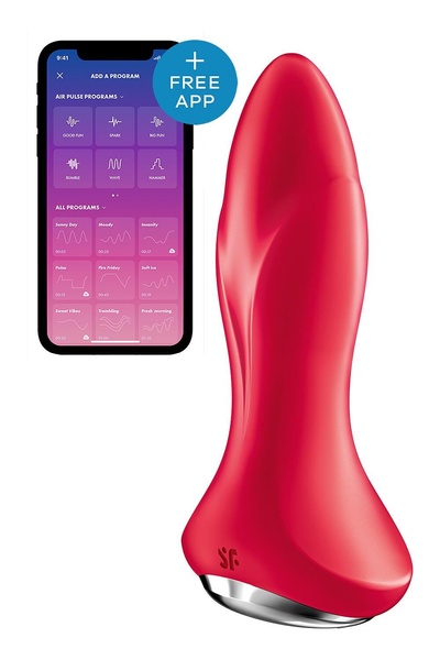 Анальна смарт-вібропробка із перлинним масажем Satisfyer Rotator Plug 1+ Red SO6277 фото