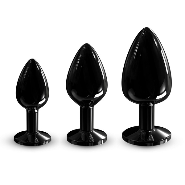 Металева анальна пробка з кристалом Dorcel Diamond Plug Black M SO7809 фото