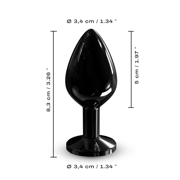 Металева анальна пробка з кристалом Dorcel Diamond Plug Black M SO7809 фото