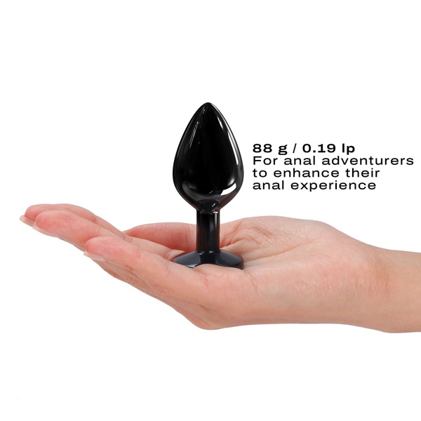 Металева анальна пробка з кристалом Dorcel Diamond Plug Black M SO7809 фото